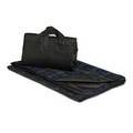 Hunter Green/ Navy Blue Plaid Fleece Explorer Picnic Blanket